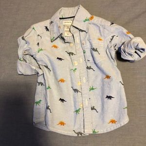 Toddler, button down dino shirt